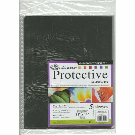 ROYAL BRUSH 11X14-SLEEVES CLEAR PROTCT, 5PK RCPS1114